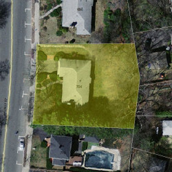 704 Walnut St, Newton MA  02459-1418 aerial view