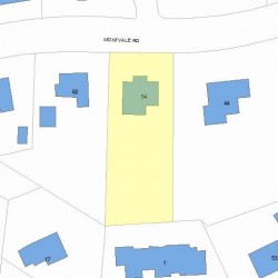 54 Montvale Rd, Newton MA 02459-1360 plot plan
