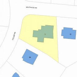 5 Southwick Rd, Newton MA 02468-2223 plot plan