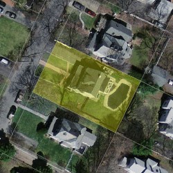 42 Oakland Ave, Newton MA  02466-1705 aerial view