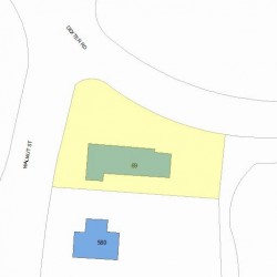 69 Dexter Rd, Newton MA  02460-2410 plot plan