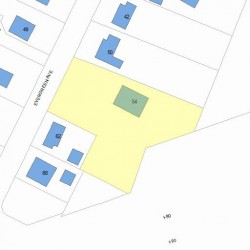 54 Evergreen Ave, Newton MA 02466-1703 plot plan
