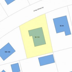 98 Athelstane Rd, Newton MA  02459-2419 plot plan