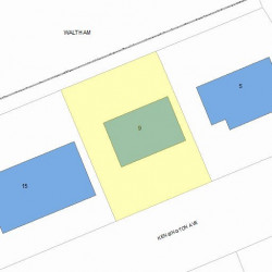 9 Kensington Ave, Newton MA  02465-1313 plot plan