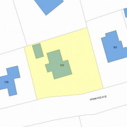 109 Highland Ave, Newton MA 02460-1848 plot plan