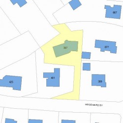 397 Woodward St, Newton MA  02468-1522 plot plan