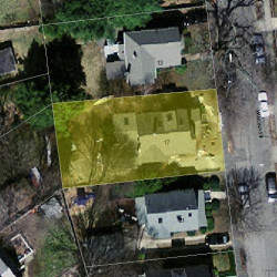 17 Winona St, Newton MA  02466-1417 aerial view