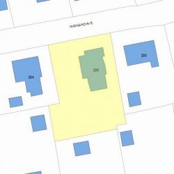 286 Highland Ave, Newton MA 02465-2514 plot plan