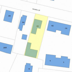 188 Church St, Newton MA  02458-1906 plot plan
