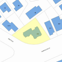 621 Washington St, Newton MA  02458-1424 plot plan