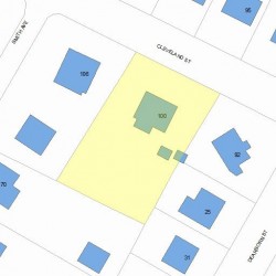 100 Cleveland St, Newton MA  02465-1563 plot plan