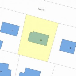 28 Cabot St, Newton MA  02458-2502 plot plan