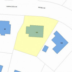 166 Ridge Ave, Newton MA  02459-2536 plot plan