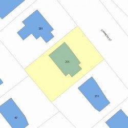 205 Cypress St, Newton MA 02459-2226 plot plan