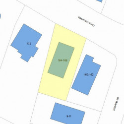 166 Washington St, Newton MA 02458-2251 plot plan