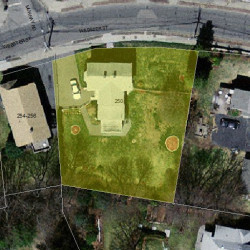 250 Webster St, Newton MA 02465-1850 aerial view