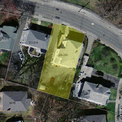206 Cabot St, Newton MA 02460-2001 aerial view