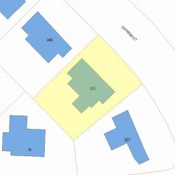 253 Cypress St, Newton MA  02459-2226 plot plan