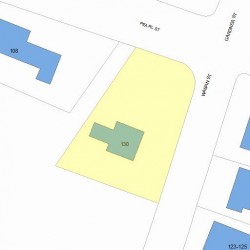 130 Waban St, Newton MA 02458-1413 plot plan