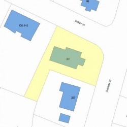 201 Cherry St, Newton MA 02465-1245 plot plan