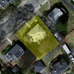 38 Brewster Rd, Newton MA  02461-1302 aerial view