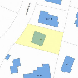 150 Eastbourne Rd, Newton MA 02459-1606 plot plan