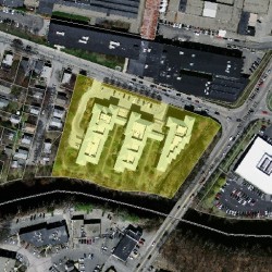 193 Oak St, Newton MA  02464-1457 aerial view