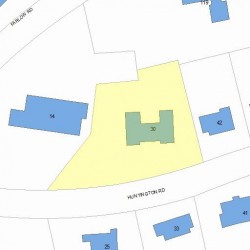 30 Huntington Rd, Newton MA  02458-2417 plot plan