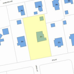 281 Otis St, Newton MA 02465-2531 plot plan