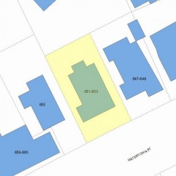 653 Watertown St, Newton MA  02460-1350 plot plan