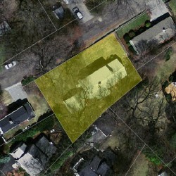 36 Cobb Pl, Newton MA  02468-1803 aerial view