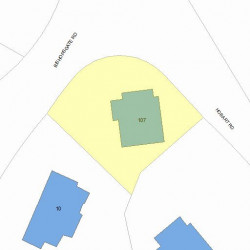 107 Hobart Rd, Newton MA  02459-1352 plot plan