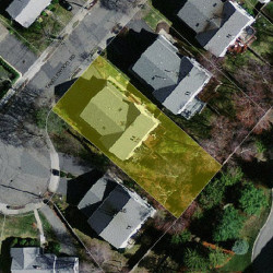36 Tanglewood Rd, Newton MA  02459-2862 aerial view