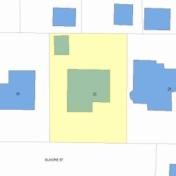 25 Elmore St, Newton MA  02459-1118 plot plan
