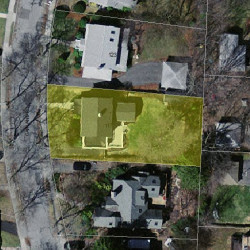 117 Garland Rd, Newton MA  02459-1741 aerial view