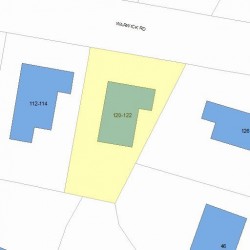 120 Warwick Rd, Newton MA  02465-1746 plot plan