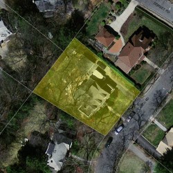 9 Larch Rd, Newton MA  02468-1413 aerial view