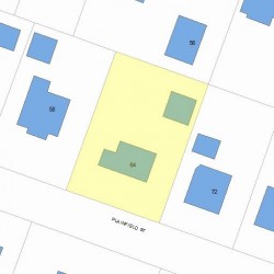 64 Plainfield St, Newton MA  02468-1618 plot plan