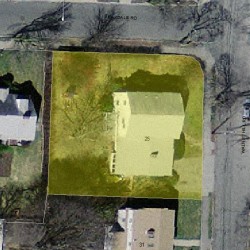 25 Walnut Hill Rd, Newton MA  02459-2643 aerial view
