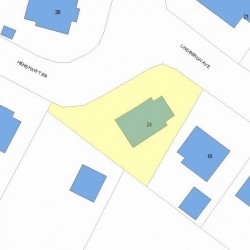 24 Lindbergh Ave, Newton MA  02465-1635 plot plan