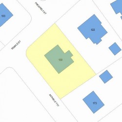 130 Temple St, Newton MA 02465-2314 plot plan