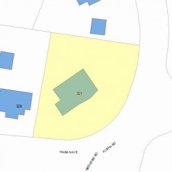 321 Waban Ave, Newton MA 02468-1349 plot plan