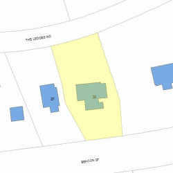 33 The Ledges Rd, Newton MA  02459-2072 plot plan