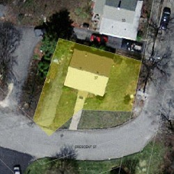 37 Crescent St, Newton MA 02465-2025 aerial view