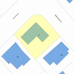 34 Clinton St, Newton MA 02458-1232 plot plan