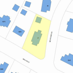 57 Metacomet Rd, Newton MA  02468-1418 plot plan