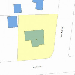 53 Marshall St, Newton MA  02459-1657 plot plan