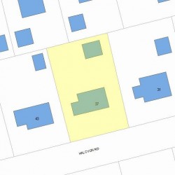 37 Halcyon Rd, Newton MA 02459-2431 plot plan