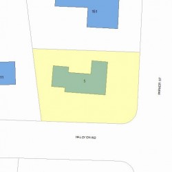 5 Halcyon Rd, Newton MA  02459-2431 plot plan