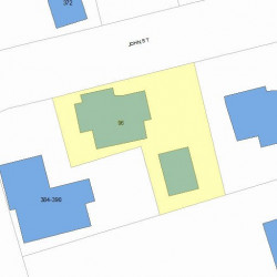 96 John St, Newton MA  02459-2304 plot plan